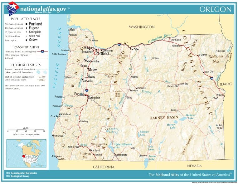 Map of Oregon showing the mid-Willamette Valley region served by Good Morning Steam Cleaning